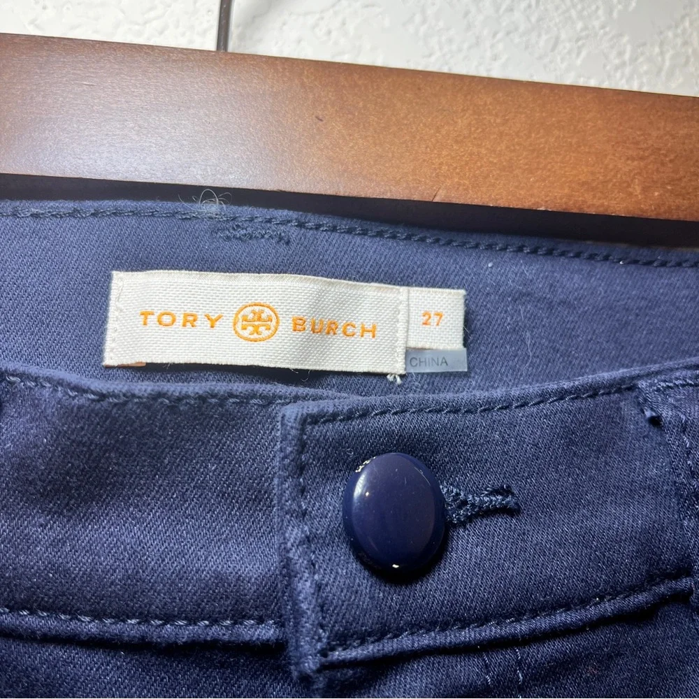 Tory Burch Women's Classic Closet Staple Dark Blue Straight Leg Jeans SZ 27